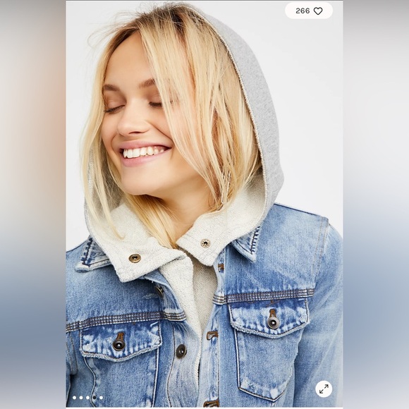 Free people Double Weave Denim Jacket in Vintage wash size L - Picture 4 of 9